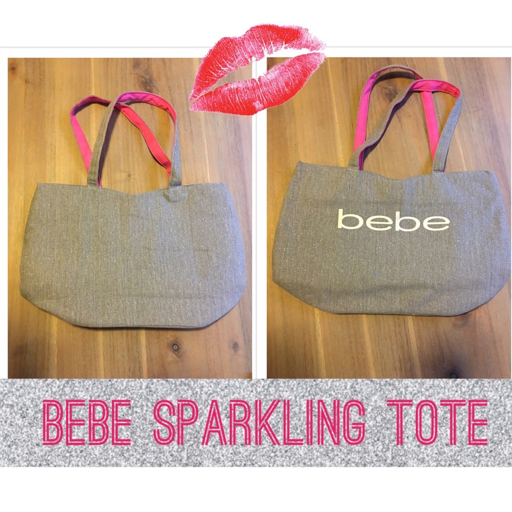 Bebe Silver Shimmering Tote